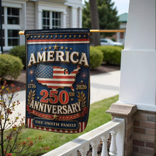 Load image into Gallery viewer, Personalized Garden Flag Custom Family Name USA Map Gift - 4th of July