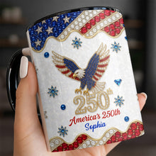 Load image into Gallery viewer, Personalized Jeweled Eagle Accent Mug Custom Design Gift