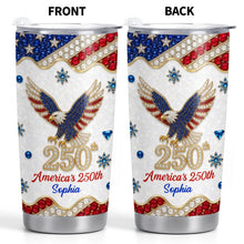 Load image into Gallery viewer, Personalized 4th of July Stainless Steel Tumbler Custom Name Eagle Gift