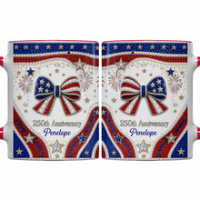 Load image into Gallery viewer, Personalized Accent Mug USA Flag Design Custom Gift for Couples