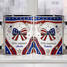 Load image into Gallery viewer, Personalized Accent Mug USA Flag Design Custom Gift for Couples
