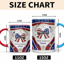 Load image into Gallery viewer, Personalized Accent Mug USA Flag Design Custom Gift for Couples