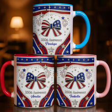 Load image into Gallery viewer, Personalized Accent Mug USA Flag Design Custom Gift for Couples