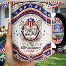 Load image into Gallery viewer, Personalized 250th Anniversary Patriotic Accent Mug Gift