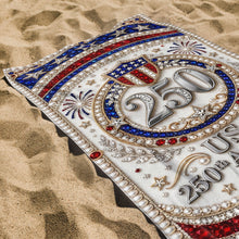 Load image into Gallery viewer, Personalized Microfiber Beach Towel USA Flag Gift Custom Name
