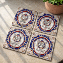 Load image into Gallery viewer, Personalized Ceramic Coaster USA 250th Anniversary Gift