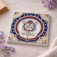 Load image into Gallery viewer, Personalized Ceramic Coaster USA 250th Anniversary Gift