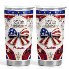 Load image into Gallery viewer, Personalized Stainless Steel Tumbler Custom Name Patriotic 4th of July Gift - 20oz 30oz