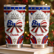 Load image into Gallery viewer, Personalized Stainless Steel Tumbler Custom Name Patriotic 4th of July Gift - 20oz 30oz