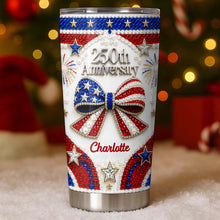 Load image into Gallery viewer, Personalized Stainless Steel Tumbler Custom Name Patriotic 4th of July Gift - 20oz 30oz