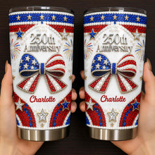 Load image into Gallery viewer, Personalized Stainless Steel Tumbler Custom Name Patriotic 4th of July Gift - 20oz 30oz