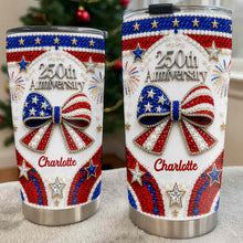 Load image into Gallery viewer, Personalized Stainless Steel Tumbler Custom Name Patriotic 4th of July Gift - 20oz 30oz