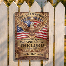 Load image into Gallery viewer, Personalized Metal Sign with Eagle Cross Custom Name Gift for Dad