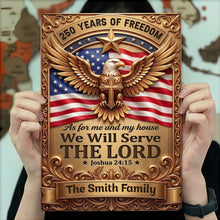 Load image into Gallery viewer, Personalized Metal Sign with Eagle Cross Custom Name Gift for Dad