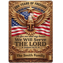 Load image into Gallery viewer, Personalized Metal Sign with Eagle Cross Custom Name Gift for Dad