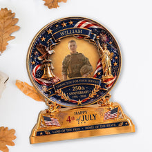 Load image into Gallery viewer, Personalized 2-Layer Wood Plaque Custom Eagle Flag Gift - 4th of July