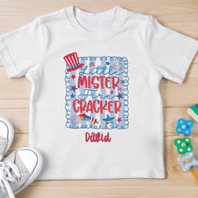 Load image into Gallery viewer, Personalized Kids T-Shirt Custom Name Fire Cracker Design 4th of July Gift