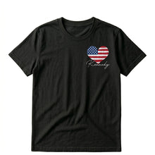Load image into Gallery viewer, Personalized American Flag Heart T-Shirt Custom Design Gift