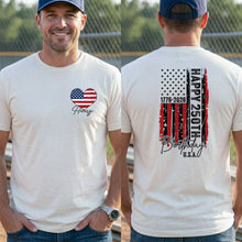 Load image into Gallery viewer, Personalized 250th Birthday USA Flag T-Shirt Custom Gift