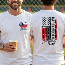 Load image into Gallery viewer, Personalized 250th Birthday USA Flag T-Shirt Custom Gift