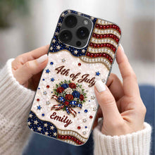 Load image into Gallery viewer, Personalized 4th of July Clear Phone Case with Name - Patriotic Flowers Gift