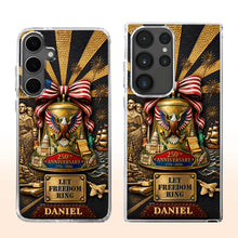 Load image into Gallery viewer, Personalized Clear Phone Case Custom Name USA Eagle Gift
