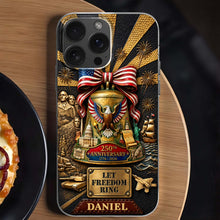 Load image into Gallery viewer, Personalized Clear Phone Case Custom Name USA Eagle Gift