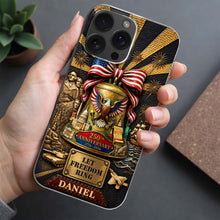 Load image into Gallery viewer, Personalized Clear Phone Case Custom Name USA Eagle Gift