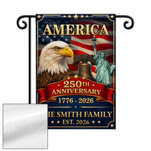 Load image into Gallery viewer, Personalized Double-Sided Garden Flag Custom Family Name Eagle for 4th of July