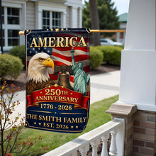 Load image into Gallery viewer, Personalized Double-Sided Garden Flag Custom Family Name Eagle for 4th of July