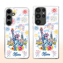 Load image into Gallery viewer, Personalized Clear Phone Case Independence Day Gift with Fireworks
