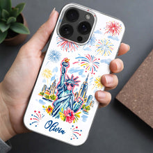 Load image into Gallery viewer, Personalized Clear Phone Case Independence Day Gift with Fireworks