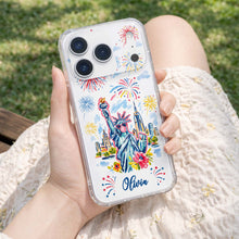 Load image into Gallery viewer, Personalized Clear Phone Case Independence Day Gift with Fireworks