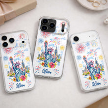 Load image into Gallery viewer, Personalized Clear Phone Case Independence Day Gift with Fireworks