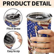 Load image into Gallery viewer, Personalized 20oz Stainless Steel Tumbler American Flag Gift for Independence Day