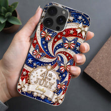 Load image into Gallery viewer, Personalized Clear Phone Case with American Flag Design for 4th of July