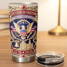 Load image into Gallery viewer, Personalized Stainless Steel Tumbler Custom Name 4th of July Gift for Dad