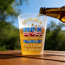Load image into Gallery viewer, Personalized Frosted Cups Custom Name USA Flag Gift for 4th of July