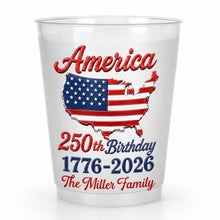 Load image into Gallery viewer, Personalized Frosted Cups USA Map American Flag Family Gift