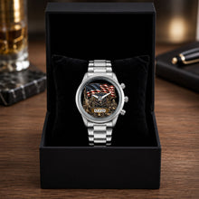 Load image into Gallery viewer, Personalized American Flag Men's Watch Custom Name Gift for Dad