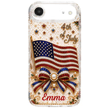 Load image into Gallery viewer, Personalized Clear Phone Case American Flag Gift for Her