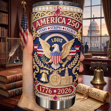 Load image into Gallery viewer, Personalized 20oz Stainless Steel Tumbler with Eagle & Flag for Dad