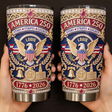 Load image into Gallery viewer, Personalized 20oz Stainless Steel Tumbler with Eagle & Flag for Dad