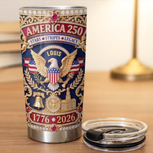Load image into Gallery viewer, Personalized 20oz Stainless Steel Tumbler with Eagle & Flag for Dad