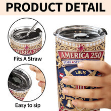 Load image into Gallery viewer, Personalized 20oz Stainless Steel Tumbler with Eagle & Flag for Dad