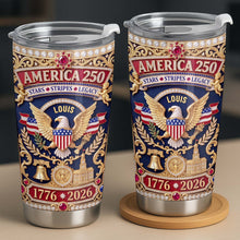 Load image into Gallery viewer, Personalized 20oz Stainless Steel Tumbler with Eagle & Flag for Dad