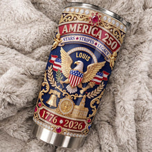 Load image into Gallery viewer, Personalized 20oz Stainless Steel Tumbler with Eagle & Flag for Dad