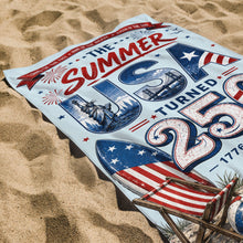 Load image into Gallery viewer, Personalized Microfiber Beach Towel Custom Design USA Gift