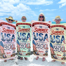 Load image into Gallery viewer, Personalized Microfiber Beach Towel Custom Design USA Gift