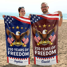 Load image into Gallery viewer, Personalized Microfiber Beach Towel USA Flag Gift for Dad